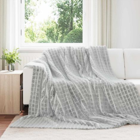 Überwurfdecke Grau 240 x 220 cm Fleece