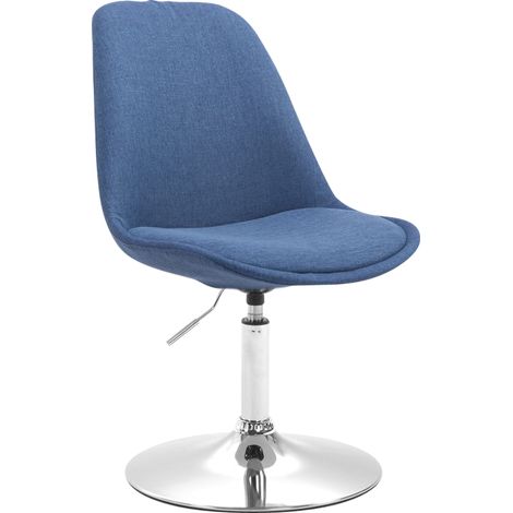 Sedia da pranzo MAVERICK in tessuto blu cromo (1/5)