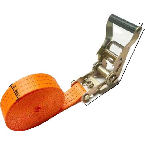 Correas de sujeción de carga, poliéster de alta resistencia, 2,5 cm de ancho, 6 m de largo, resistencia a la tracción segura de 1 tonelada, color naranja. (1/5)
