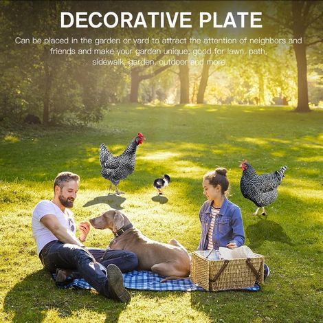 Gallina Decorativa De Jardín, 3 Piezas Decoración De Gallinas De Jardín, Estatua De Jardín Al Aire Libre, Gallinas Decorativas, Arte De Patio De Pollos, Decoración De Jardín para Patios, Jardines, Cam (1/5)