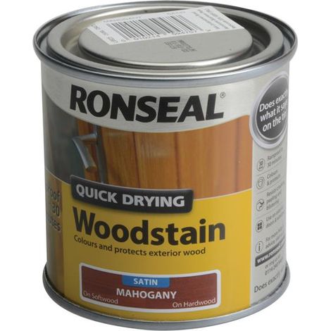 Ronseal 09475 Quick Drying Woodstain Satin Mahogany 250ml RSLQDWSM250 (1/5)