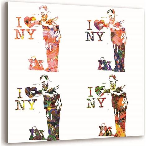 Tableau sur toile Banksy J'aime New York 30x30 (1/5)