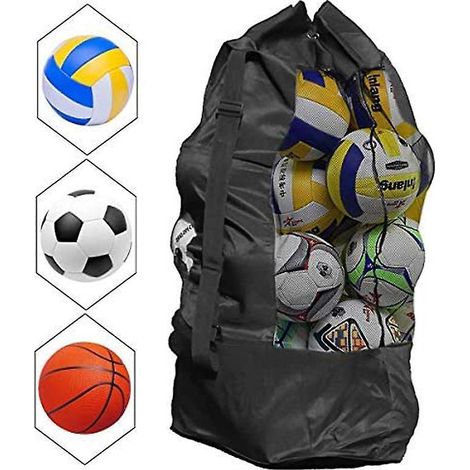sac De Football De Grande Capacit - Sac De Transport Pour 10-15 Ballons - Noir, Sac  Bandoulire Pour Basket-ball, Football, Volley-ball, Stockage (1/5)