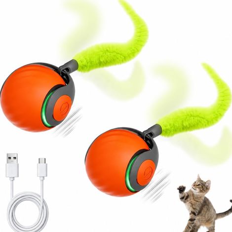 Lot 2PCS Jouet interactif intelligent pour chat d'intérieur,Rechargeable (1/5)