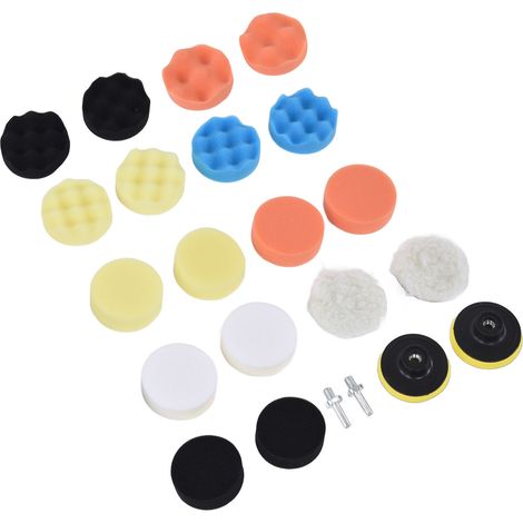 22 Disques de polissage éponge ABS pour voiture, kit de lustrage, ponçage, scellage et glaçage, 3 pouces, lot de 22 patins (1/5)