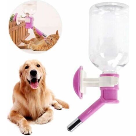 Distributeurs d'eau Chien Chat Bouteille d'eau pour Chien Gourde Chien à Suspendre sur Cage Bouteille d'eau de 500ml