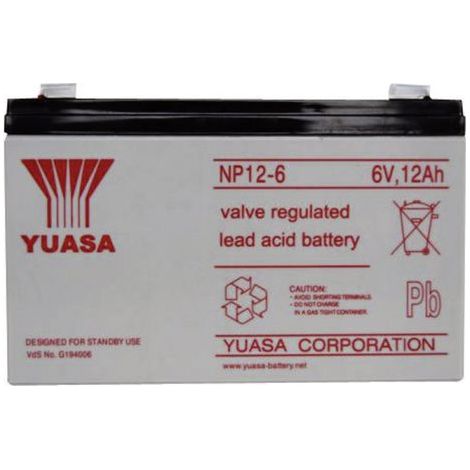 Yuasa NP12-6 batterie 6V 12000mAh noir durable (1/5)