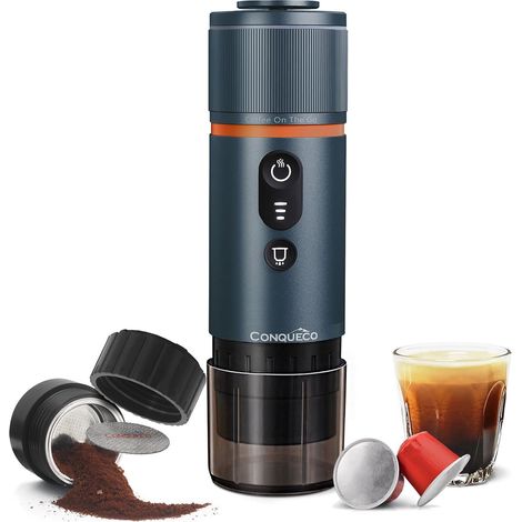 Macchina da Caffè Espresso Portatile - Auto chauffage Caffettiera Elettrica da Viaggio con Batteria - per 12V Auto e Camion e Campeggio - compatible avec Café Moulu et Capsule NS (1/5)