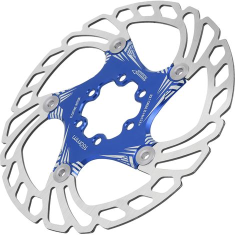 Plaquettes de frein disque métalliques 160mm VTT bleues - Compatibles 5 trous (1/5)