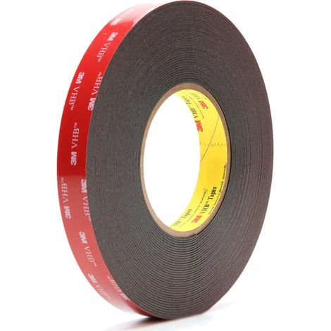 3M VHB 5952FBL Cinta Doble Cara Foam Negro Alta Resistencia 19mm × 3m