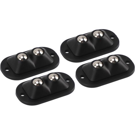 12 roulettes mini adhésives double perle économie d'effort silencieuses rotation 360° collantes pour appareils de cuisine et meubles noir (1/5)