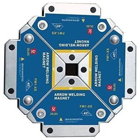 BARKBUSTERSAimant Soudure Angle, 4 PCS Soudure Aimant Force de Maintien 13kg de Soudure Equerre de Support Positionneur Magnétique 45 Ḟ 90 Ḟ 135Ḟ Outils de Localisation Auxiliaires Multi-Angles