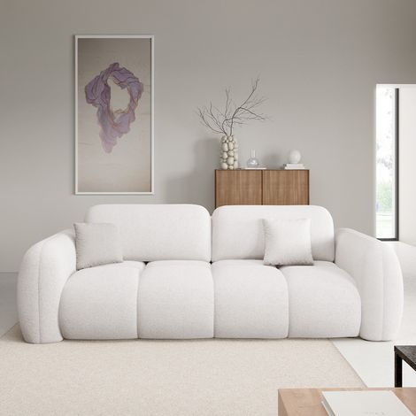 3-Sitzer-Sofa mit Bettkasten Livio Off-White
