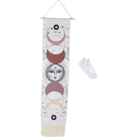Tenture murale Lune en coton avec franges, décoration festive pour la maison Modèle C (1/5)