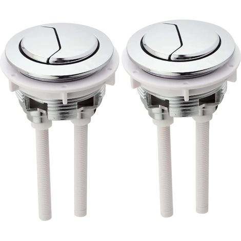 Pulsante per WC, 2 pezzi da 48 mm, doppio scarico, cassetta di scarico, pulsanti, accessori di pompaggio, argento, ABS, acciaio inossidabile, valvola a globo, plastica, 50 mm, NPT, 49 mm (1/5)
