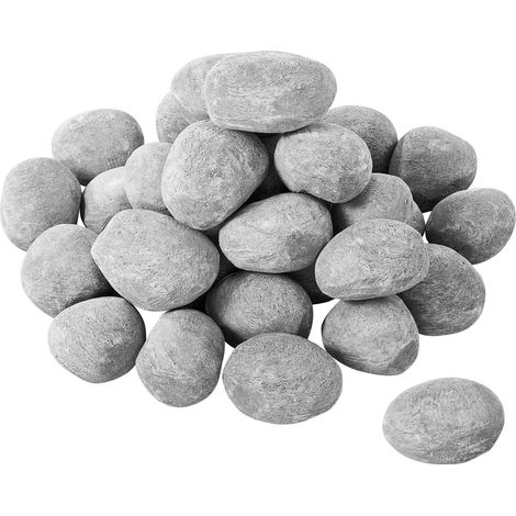 VEVOR Sfere di Fuoco in Ceramica, 50,8-76,2 mm, 30 Pezzi, Pietre Laviche per Uso Interno ed Esterno, Pietre Decorative per Braciere, per Caminetti a Propano Gas, Stufe, Cortili, Campeggio, Grigio