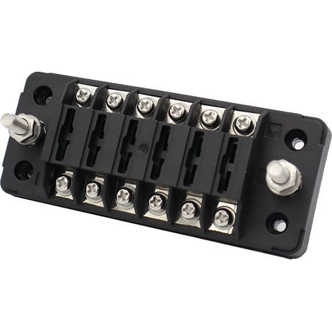 boitier fusible 12v auto 6 voies boite fusible pour ATO/ATC 1-20A fusible connecteur à vis porte-fusible avec fusible,1255.2cm (1/5)