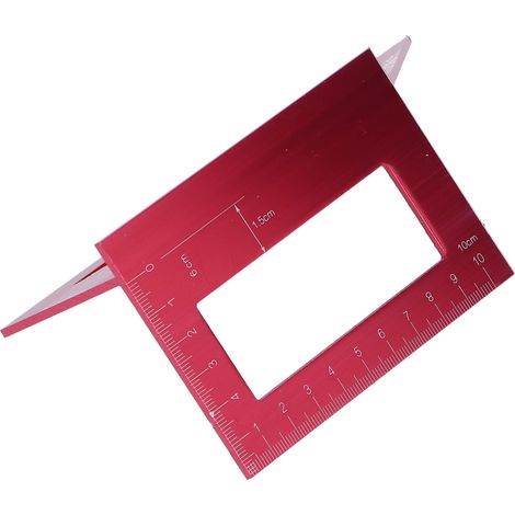 Équerre à angle 45/90 degrés, règle droite 3D, outil de mesure de coupe pour menuiserie, rouge, précision (1/5)