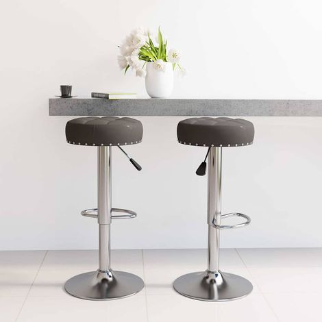 Lot de 2 Tabourets de bar Tabourets Haut - Fauteuils de bar Noir Tissu BV967620 - BonneVie (1/5)