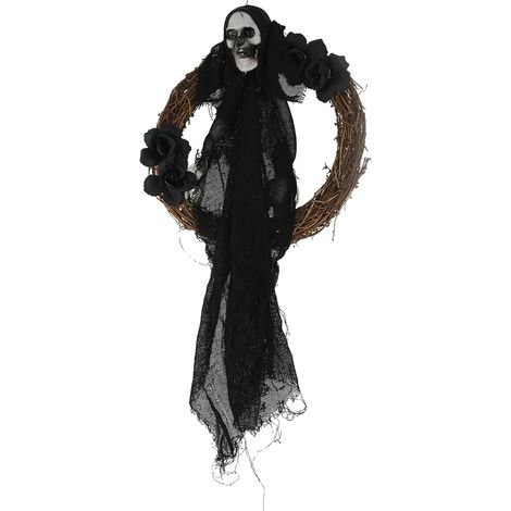 Halloween-Geisterkranz für die Tür – Gruselige Heimdekoration und Partyschmuck (1/5)