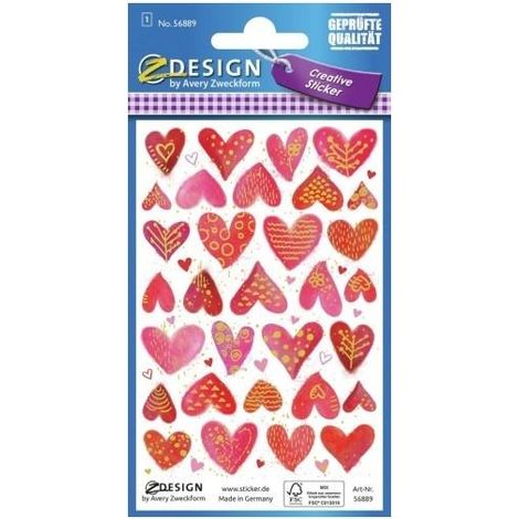 Adesivi in carta goffrata - Cuori