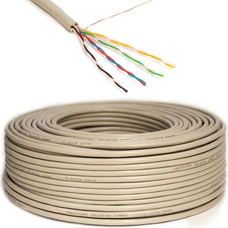 Câble téléphonique, modèle et longueur au choix 100m 4x2x0,6mm J-Y(ST)Y (1/5)