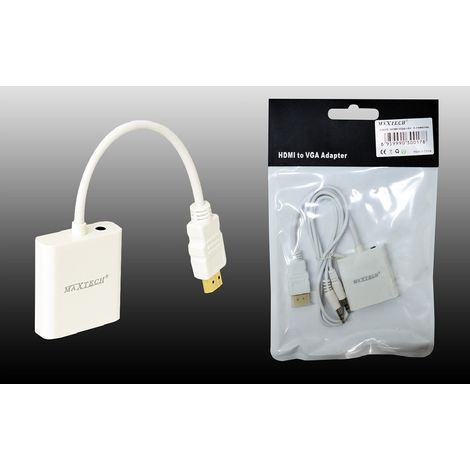 MaxTech - Convertitore Adattatore Cavo Hdmi/vga + Aux Da 0.15 Metri Pc Maxtech Chdmi-vga -
