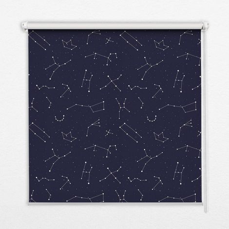Innenrollo Fensterrollo - Rollo ohne Bohren - Sichtschutzrollo - Lichtdurchlässiges Rollo - Rechteckiges - Rollo - (70 cm x 140 cm) - Sternbild