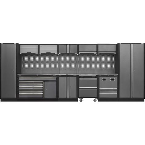 Sealey APMSSTACK16SS Superline PRO® Storage System with Stainless Steel Worktop 4.92m (1/5)