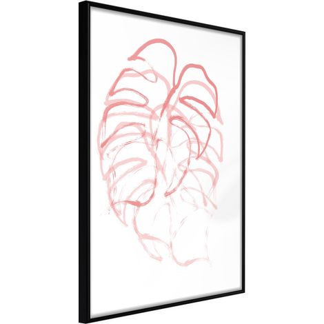 Affiche Murale Encadrée "Red Leaf" 40 x 60 cm Noir