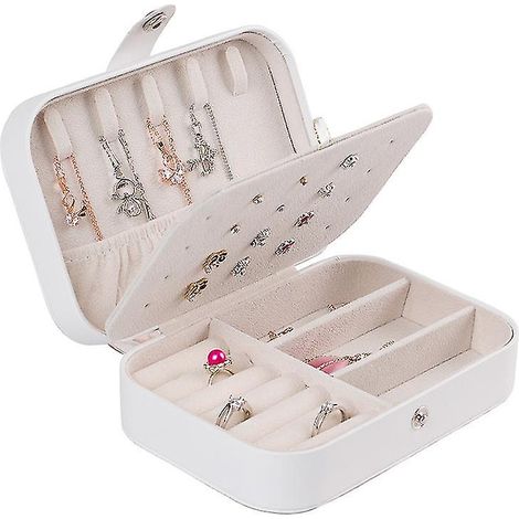 Boîte à Bijoux Coffret à Bijoux Coffret à Bijoux Coffret Cosmétique Range Box, Blanc (1/2)