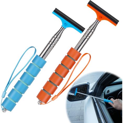 Lot de 2 raclettes rétractables pour rétroviseurs latéraux - Essuie-glaces universels pour rétroviseurs de voiture, accessoires automobiles, pour le nettoyage des rétroviseurs (eau/taches), accessoire (1/5)