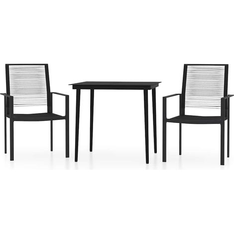 Maison Exclusive - Set Mobili da Pranzo per Giardino 3 pz Nero (1/5)