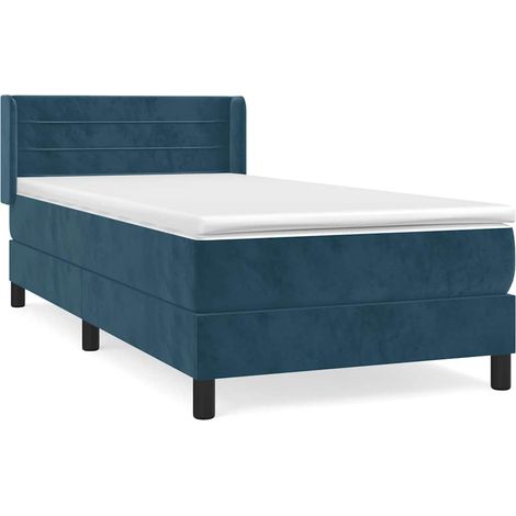 Maison Exclusive - Boxspringbett mit Matratze Dunkelblau 80x200 c (1/5)