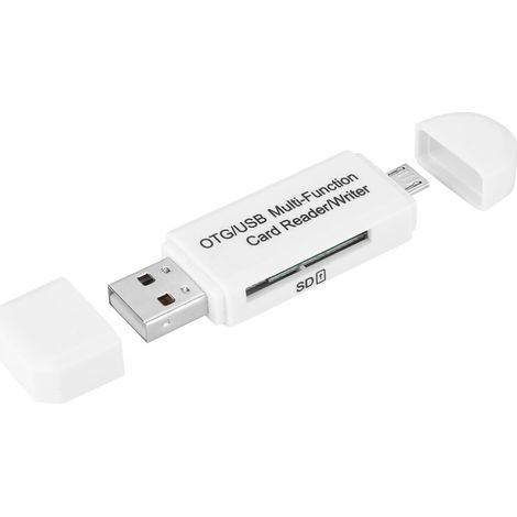 Adaptateur USB Micro SD avec fonction OTG, lecteur de cartes SD, transfert rapide, universel, lecteur de cartes multifonctionnel, compatible avec les ordinateurs portables