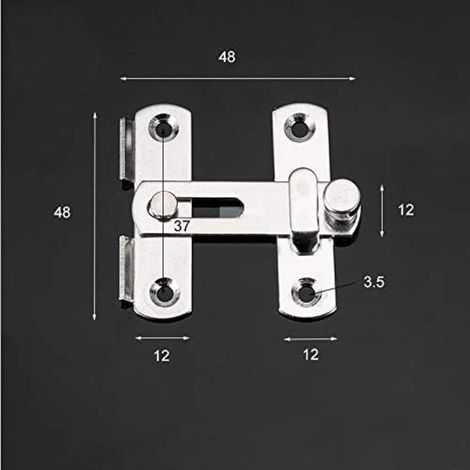 Loquet de porte de 2 pouces, loquet de porte portable pour armoire de clôture extérieure, maison multifonction en acier inoxydable (argent) (1/3)