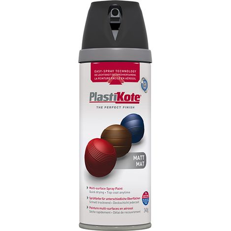 Plastikote Twist & Spray Matt Black Multi-Surface 400ml