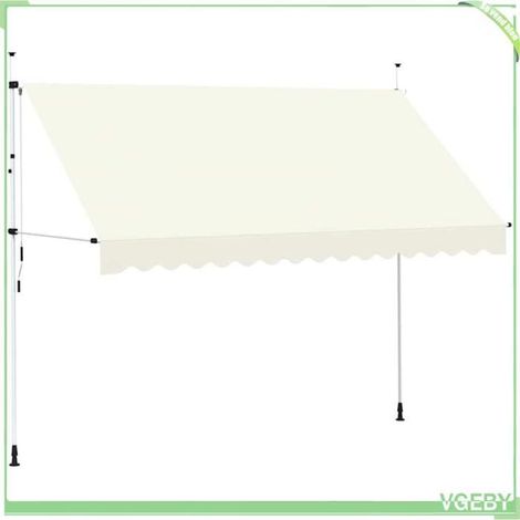 Auvent rétractable - FAFEICY - 143697 - 350 cm - Crème - Cadre acier - Manuel (1/5)