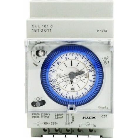 Minuterie analogique avec moteur synchrone et programme journalier, minuterie, 12VAC/DC (1/5)
