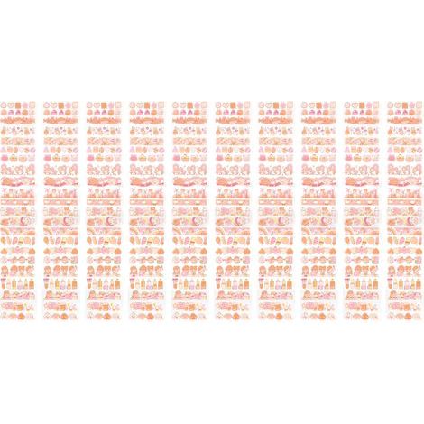 10 feuilles ruban adhésif PET long motif partage autocollants mignons dessins animés petites décos stickers pour calendrier Type 1 (1/5)