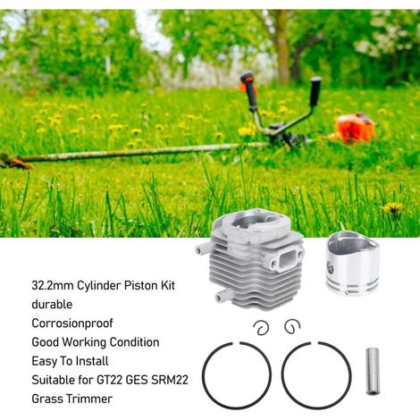 Kit Piston Cylindre 32,2 mm en Alliage d'Aluminium pour Débroussailleuse GT22 GES SRM22 – Remplacement Haute Performance (1/4)