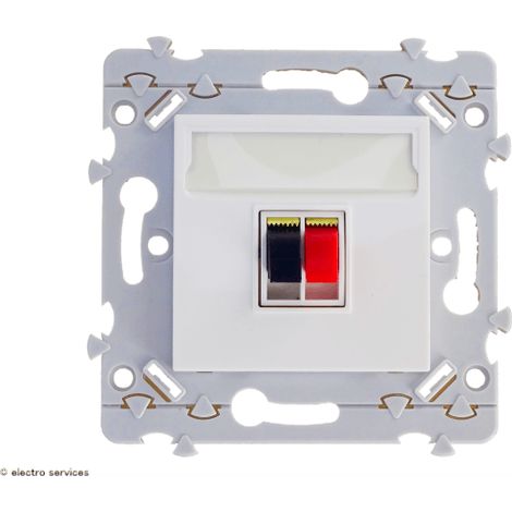 Prise haut parleur Hager Essensya  Finition: Blanc (1/6)