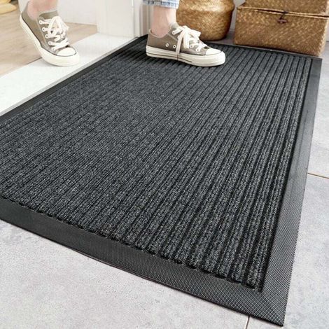Rutschfeste und saugfähige Eingangsmatte 45 x 75 cm – waschbare Matte für den Innen- und Außenbereich, strapazierfähiges Polypropylen