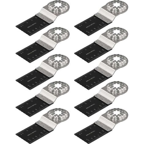 Lame multi-outil, 10 lames de scie oscillantes, lame multi-outil bimétallique pour bois, métal et plastique (1/5)
