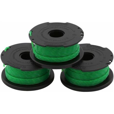 Pack de 3 rouleaux compatibles avec le fil de tonte BLACK+DECKER A6486-XJ Reflex 6 m (2 rouleaux + 1 rouleau gratuit) (1/2)