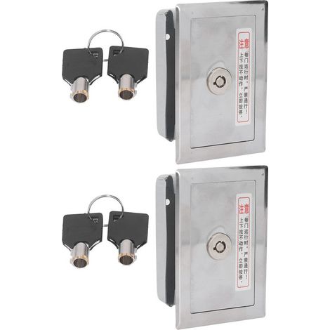 2 Pièces Boîte de Commutation à Clé, KIMISS Clé de Serrure de Porte de Volet Roulant en Acier Inoxydable Universelle avec Kit D'accessoires de Clés pour Porte (1/5)