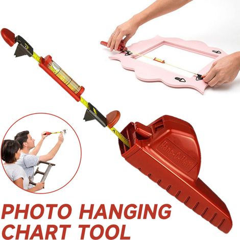 Kit d'outils pour accrocher des tableaux : support simple pour cadre en toile, niveau à bulle, etc.-AquaForge (1/5)
