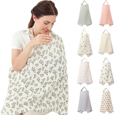 Copertura in mussola per allattamento per neonati allattati al seno copertura traspirante in mussola per allattamento per donne con schermo per la privacy e cinturino regolabile. (1/5)