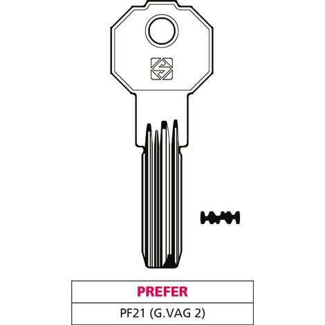 Silca CHIAVE PUNZONATA OTTONE PF21 (G. VAG 2) PREFER 5.00 pz
