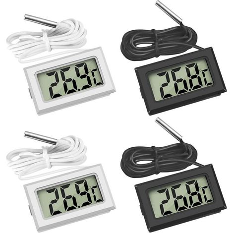 Set of 4 waterproof digital LCD thermometers – Range from -50℃ to 110℃ – For refrigerators, freezers and aquariums (1/5)